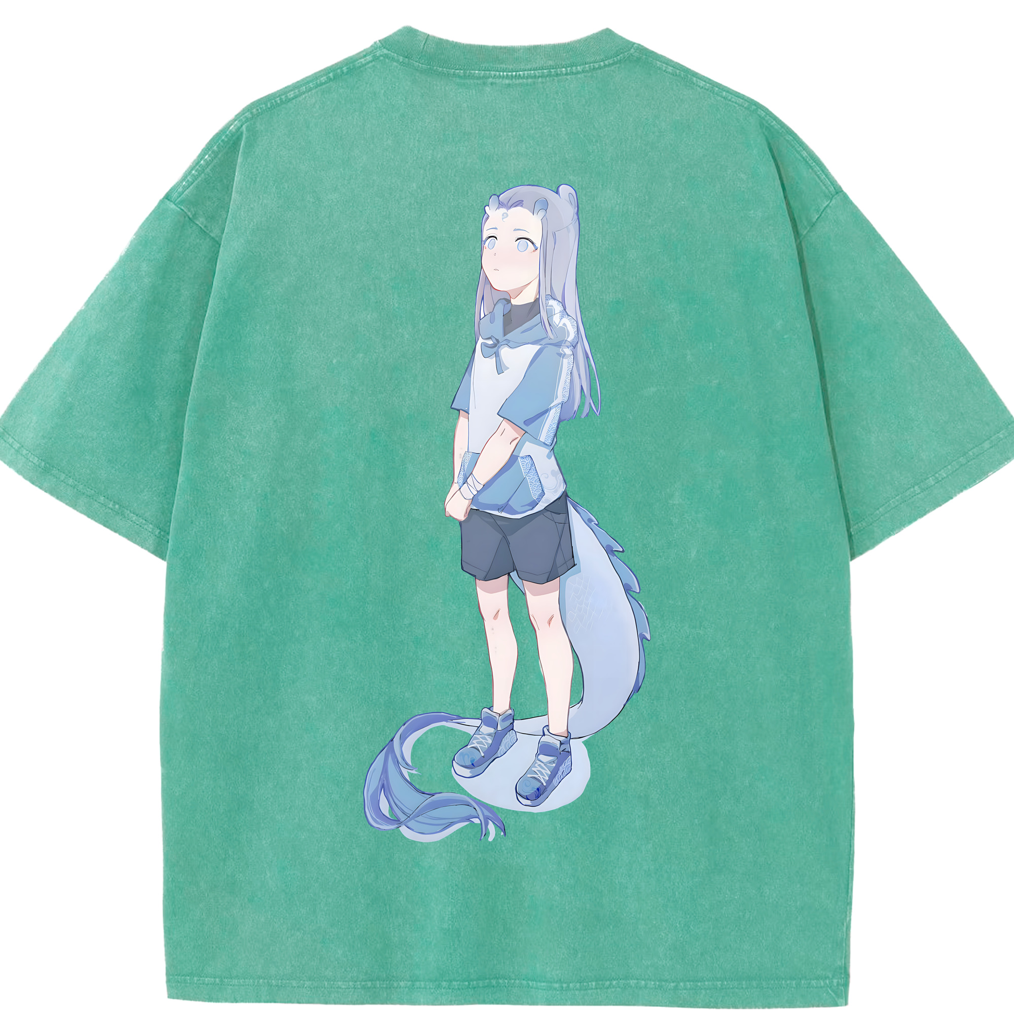 （画像用） Ne Zha 2 ナタ 魔童の大暴れ 綿100% ヴィンテージ風 半袖Tシャツ（背面プリント）